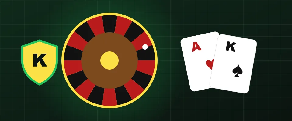 Kinbet live casino illustration with a roulette wheel and playing cards Kinbet live casino illustration with a roulette wheel and playing cards